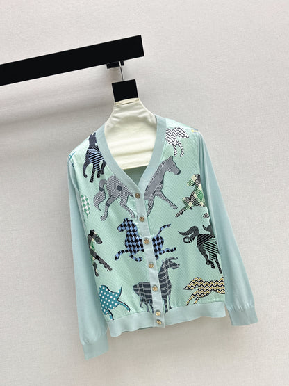 Patchwork Knit Cardigan