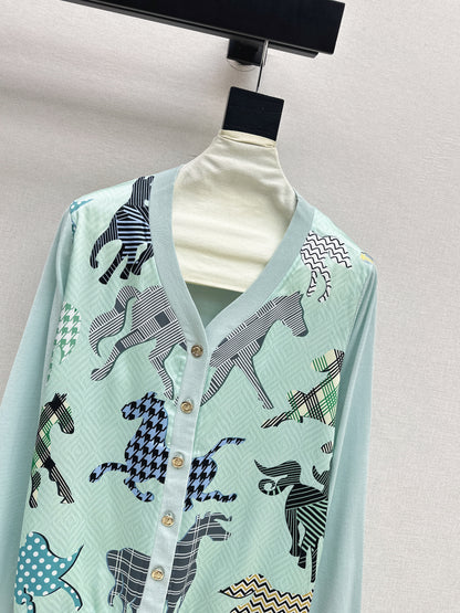 Patchwork Knit Cardigan
