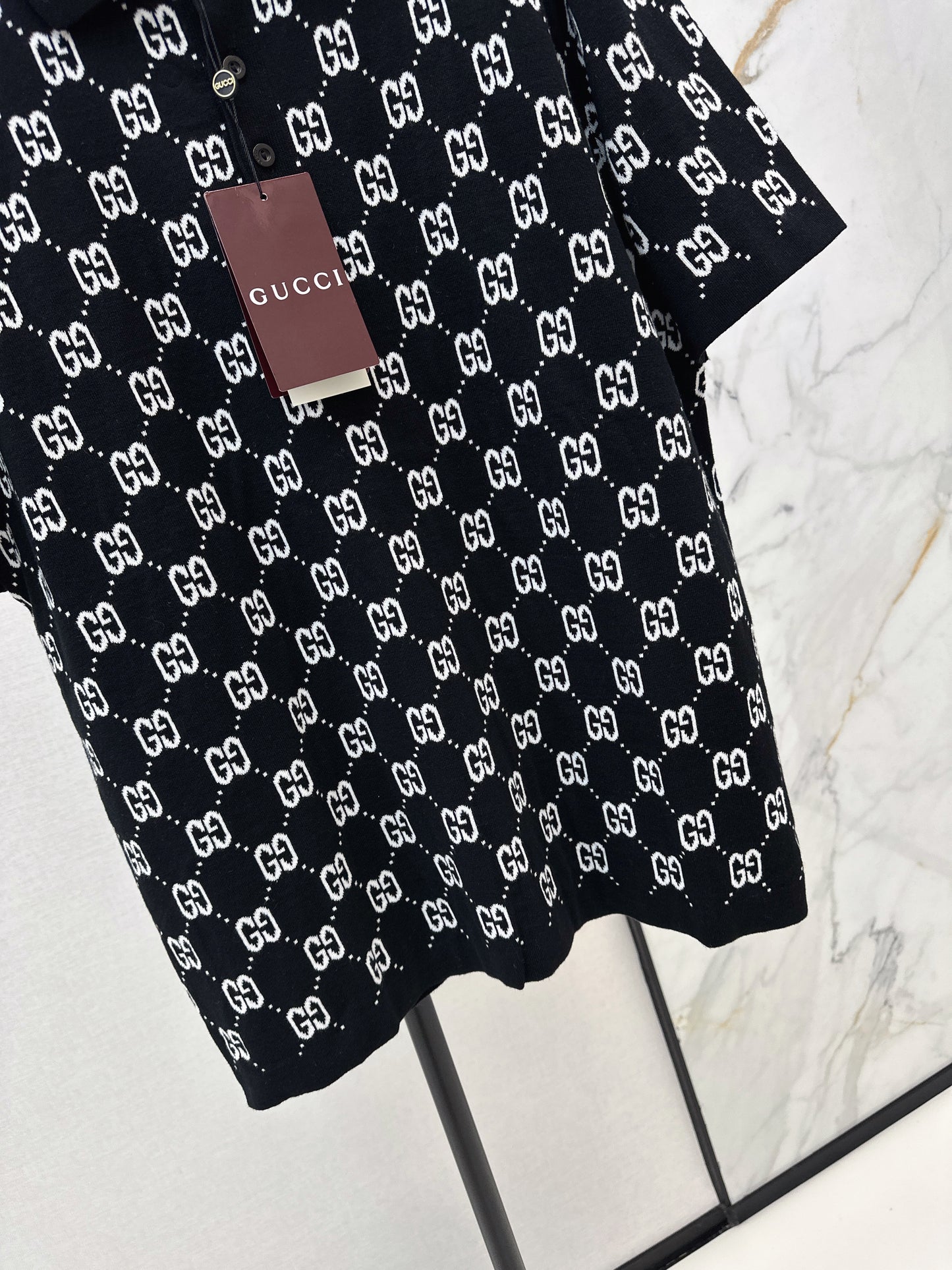 Logo Knit Polo Shirt