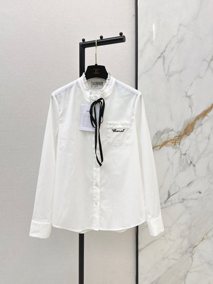 Ribbon and bow embellishment shirt