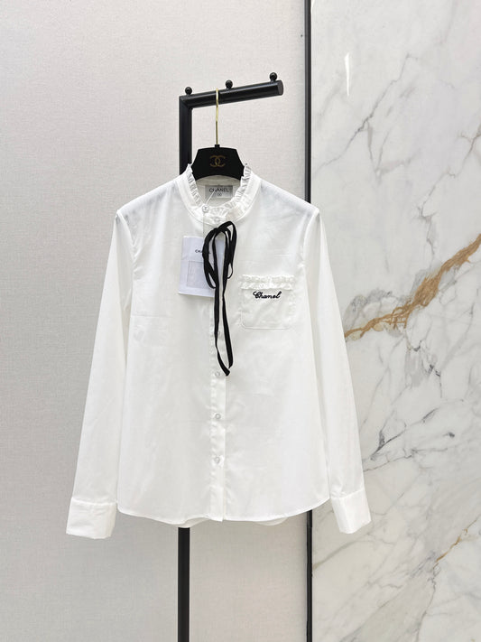 Ribbon and bow embellishment shirt
