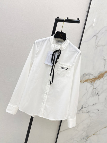 Ribbon and bow embellishment shirt