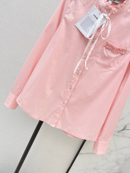 Ribbon and bow embellishment shirt