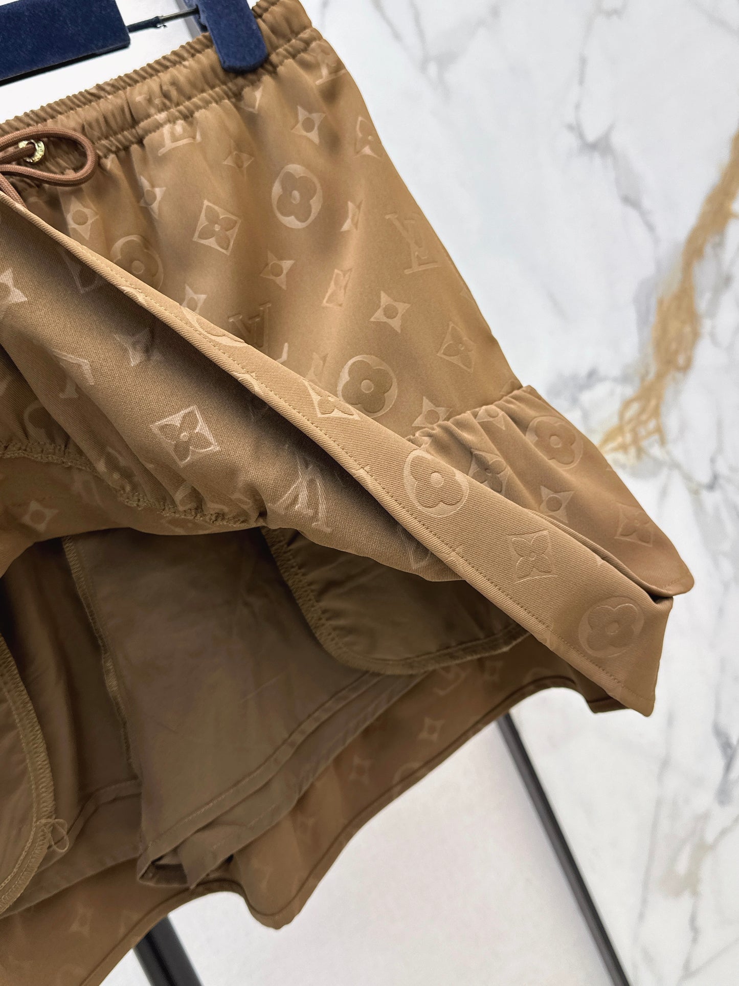 Embossed fishtail midi skirt