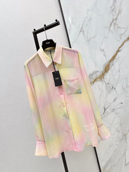 Rainbow-colored printed shirt