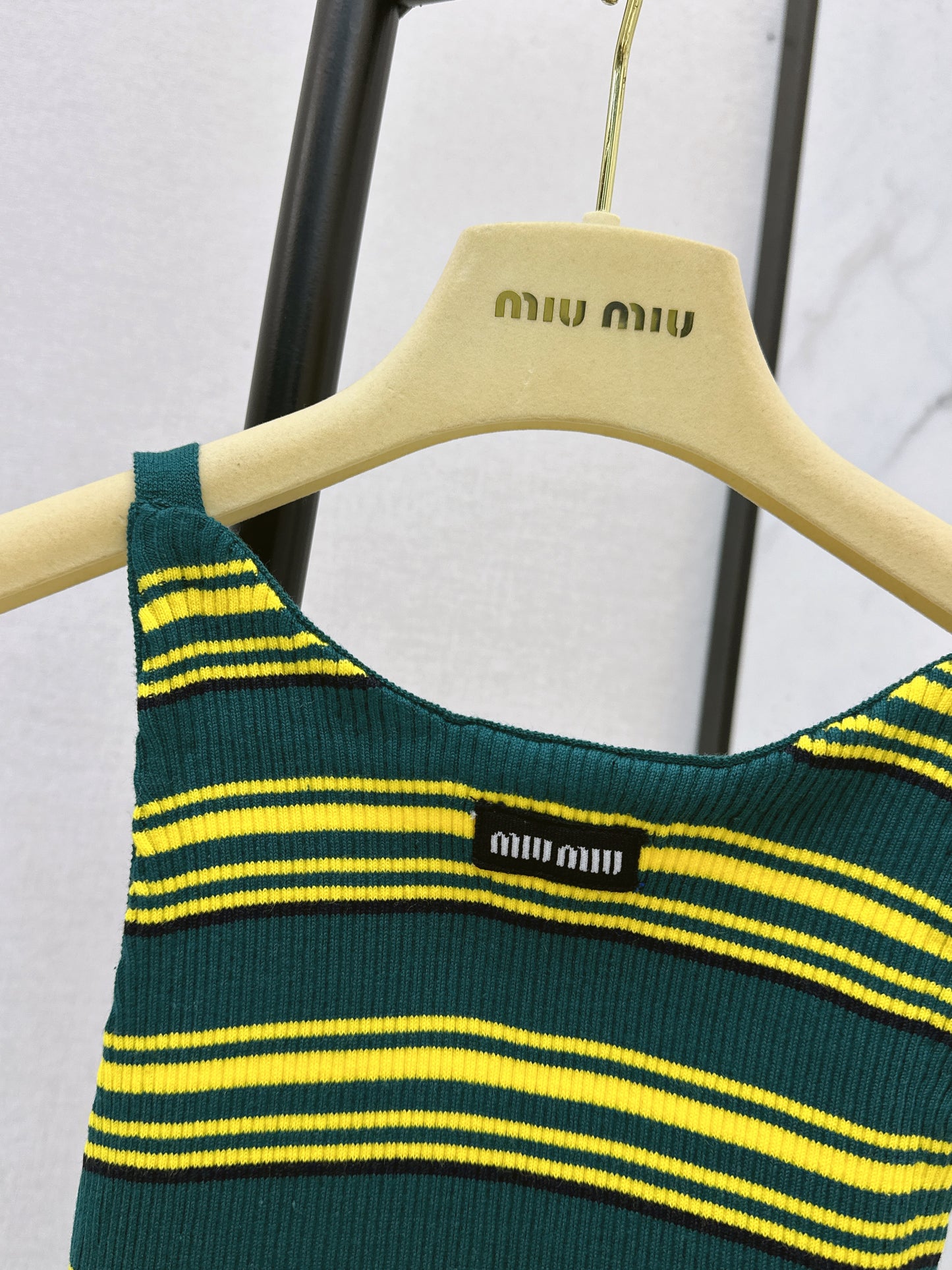 Striped Knit Backless Tank Top
