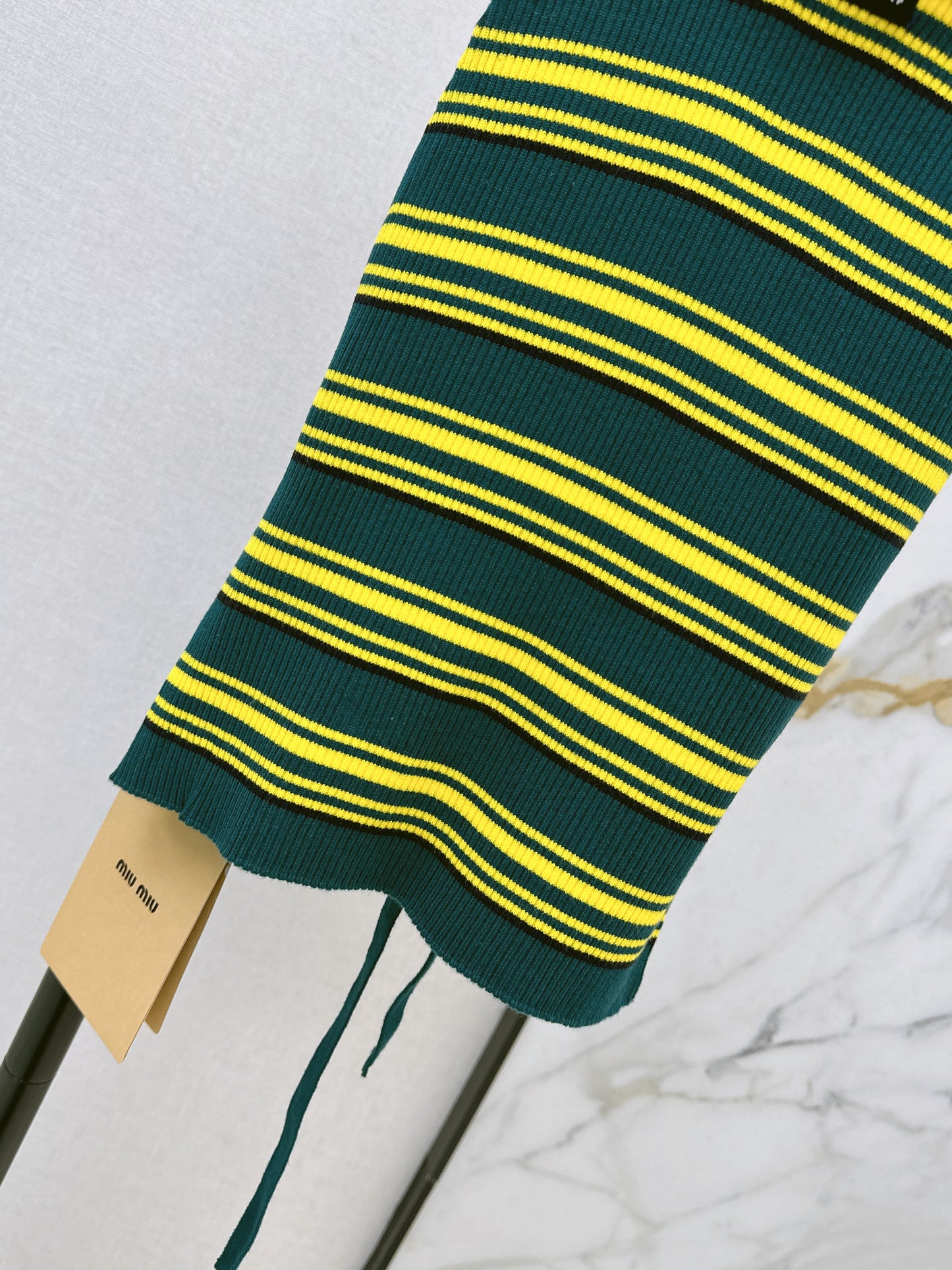 Striped Knit Backless Tank Top