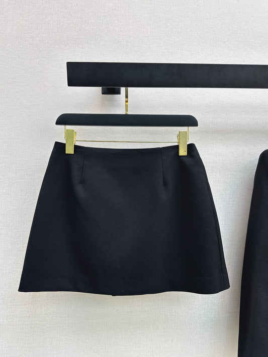 Leather-loop embellished midi skirt