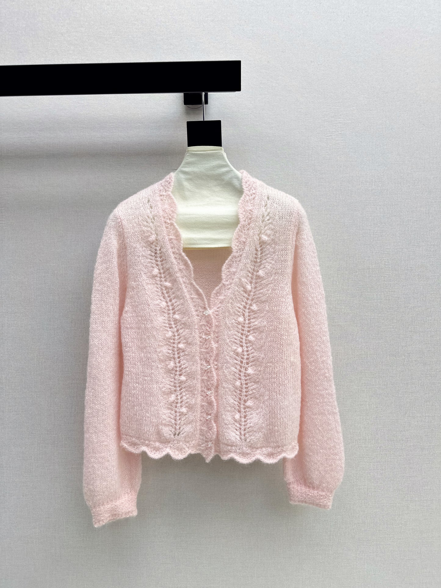 Floral-trimmed cardigan