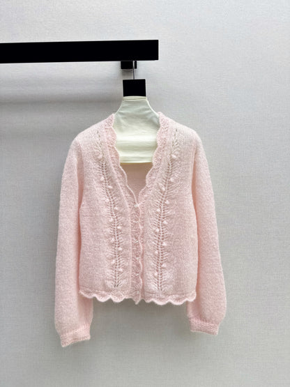 Floral-trimmed cardigan