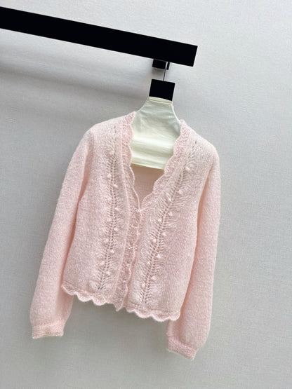 Floral-trimmed cardigan