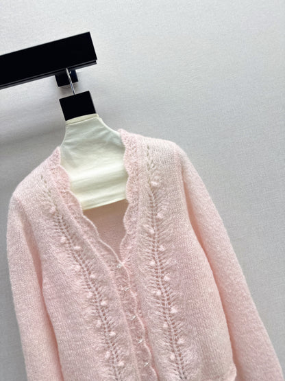 Floral-trimmed cardigan