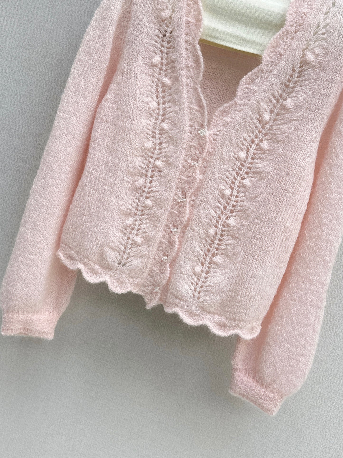 Floral-trimmed cardigan