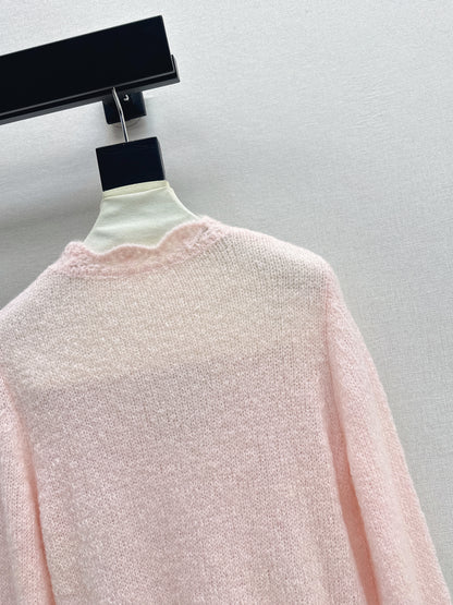 Floral-trimmed cardigan