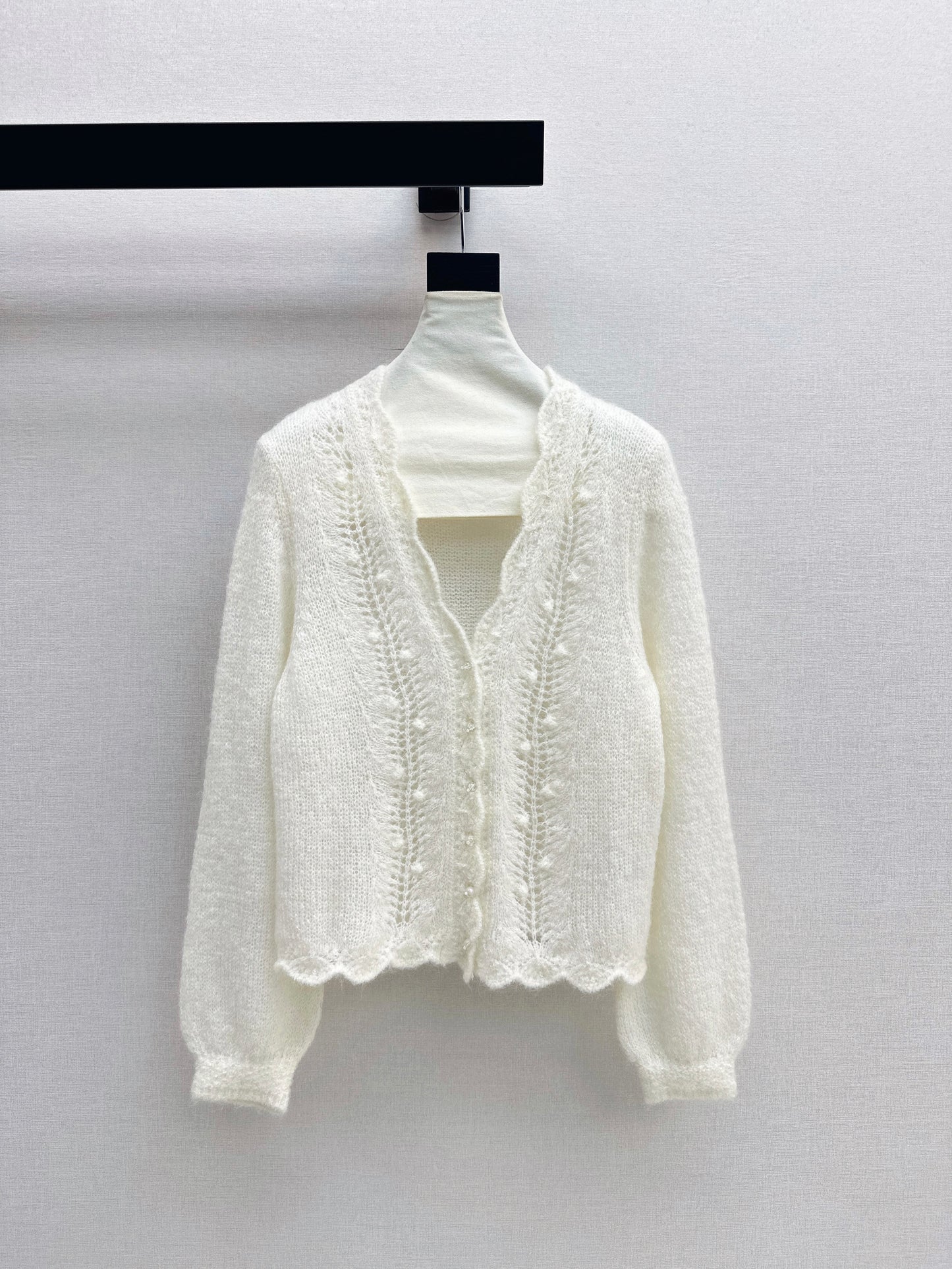 Floral-trimmed cardigan