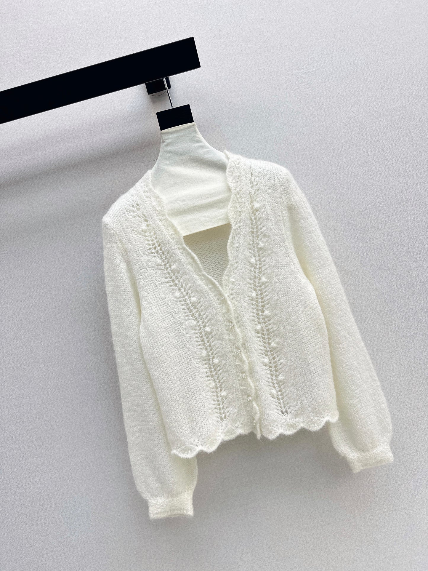 Floral-trimmed cardigan