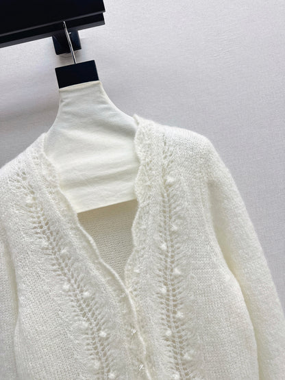 Floral-trimmed cardigan