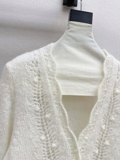 Floral-trimmed cardigan