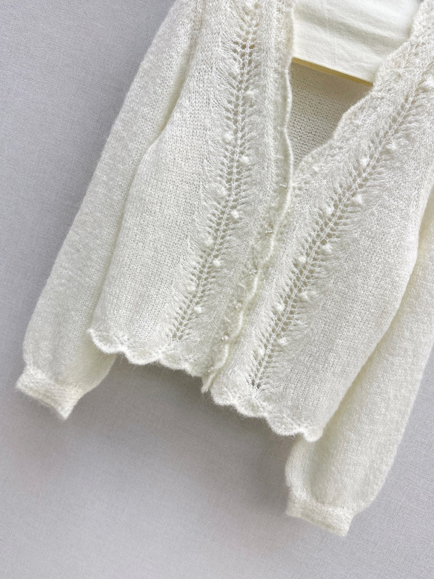 Floral-trimmed cardigan