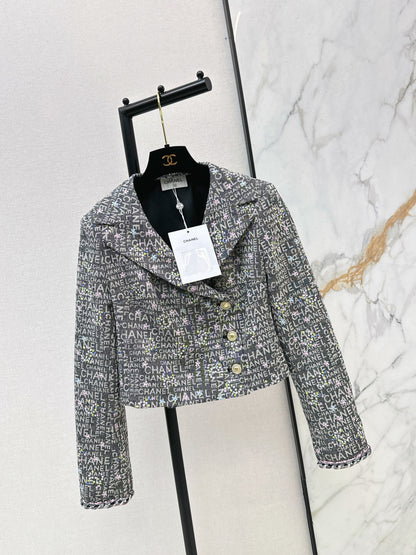 Gold-stamped denim jacket