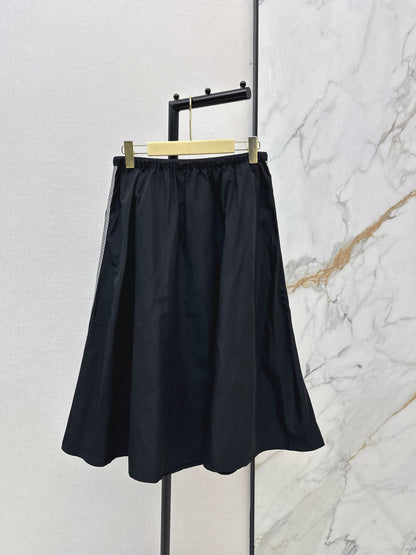 Elastic Waist Midi Skirt