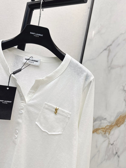 Embroidered Long-Sleeved Top