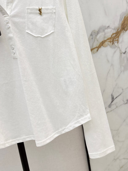 Embroidered Long-Sleeved Top