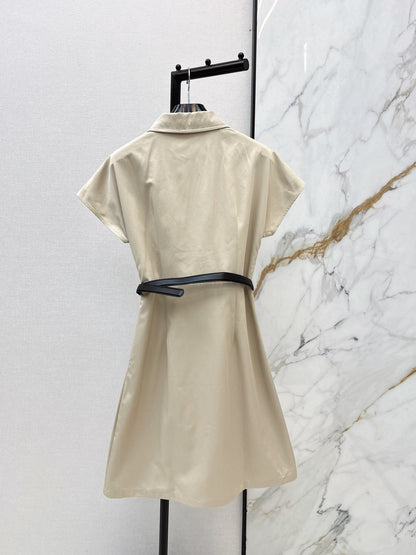Embroidered Belt Dress