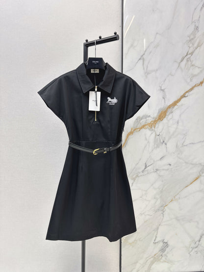 Embroidered Belt Dress