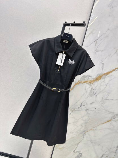 Embroidered Belt Dress