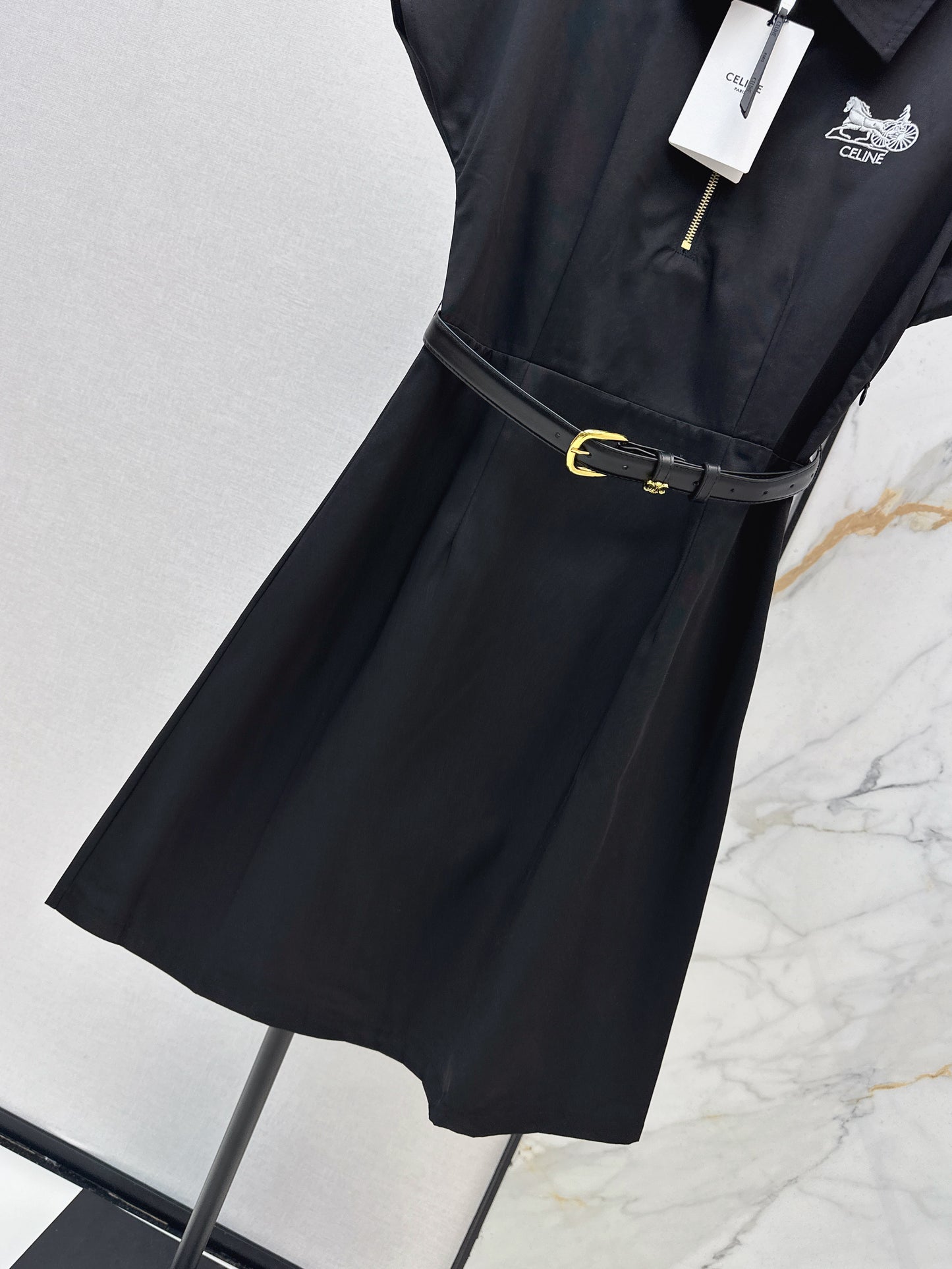 Embroidered Belt Dress