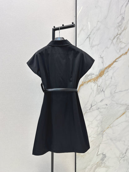 Embroidered Belt Dress