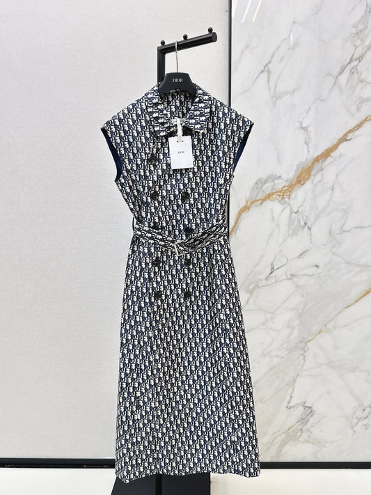 Jacquard Double-Breasted Dress