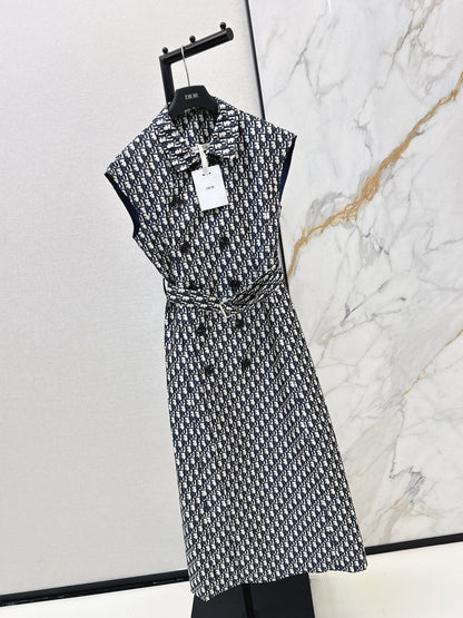 Jacquard Double-Breasted Dress