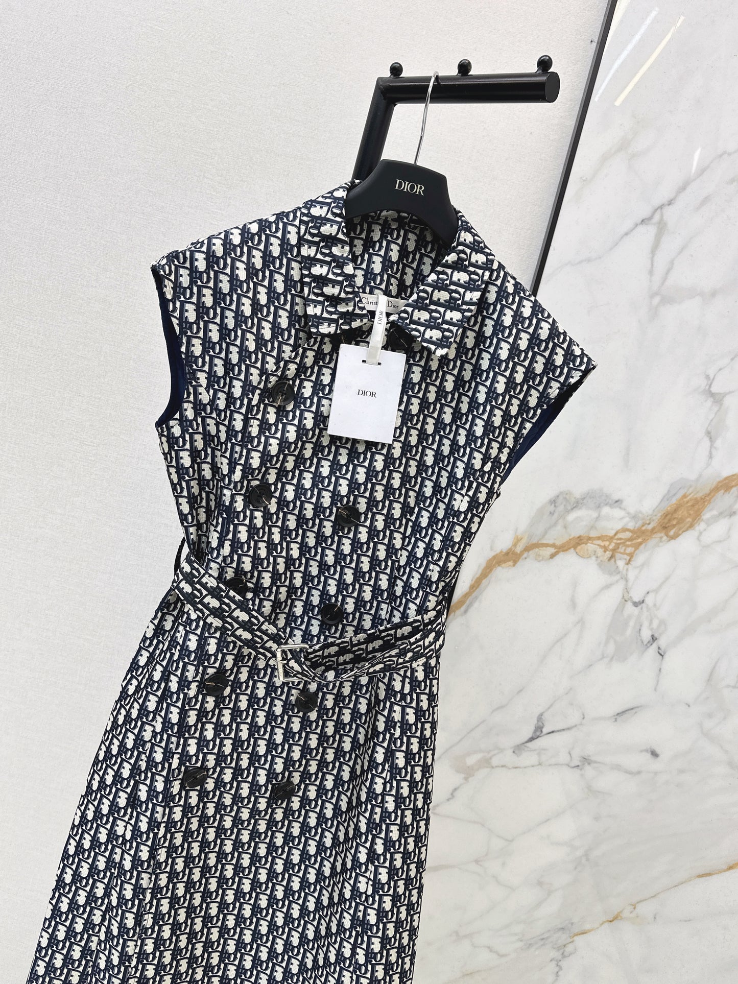 Jacquard Double-Breasted Dress
