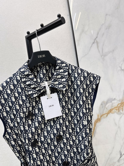 Jacquard Double-Breasted Dress