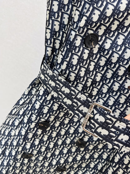 Jacquard Double-Breasted Dress