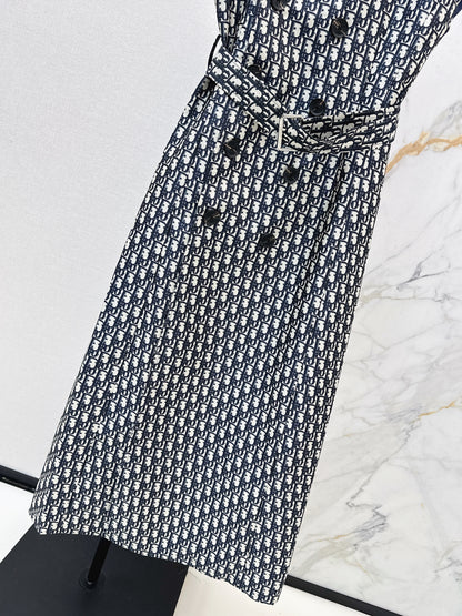 Jacquard Double-Breasted Dress