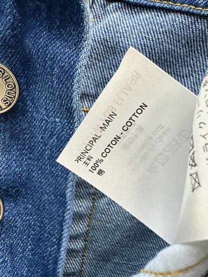 High-top rolled-up denim jeans