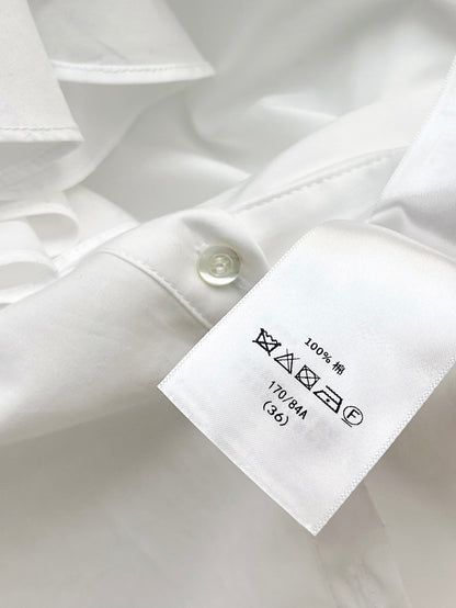 Ruffled Stand Collar Shirt