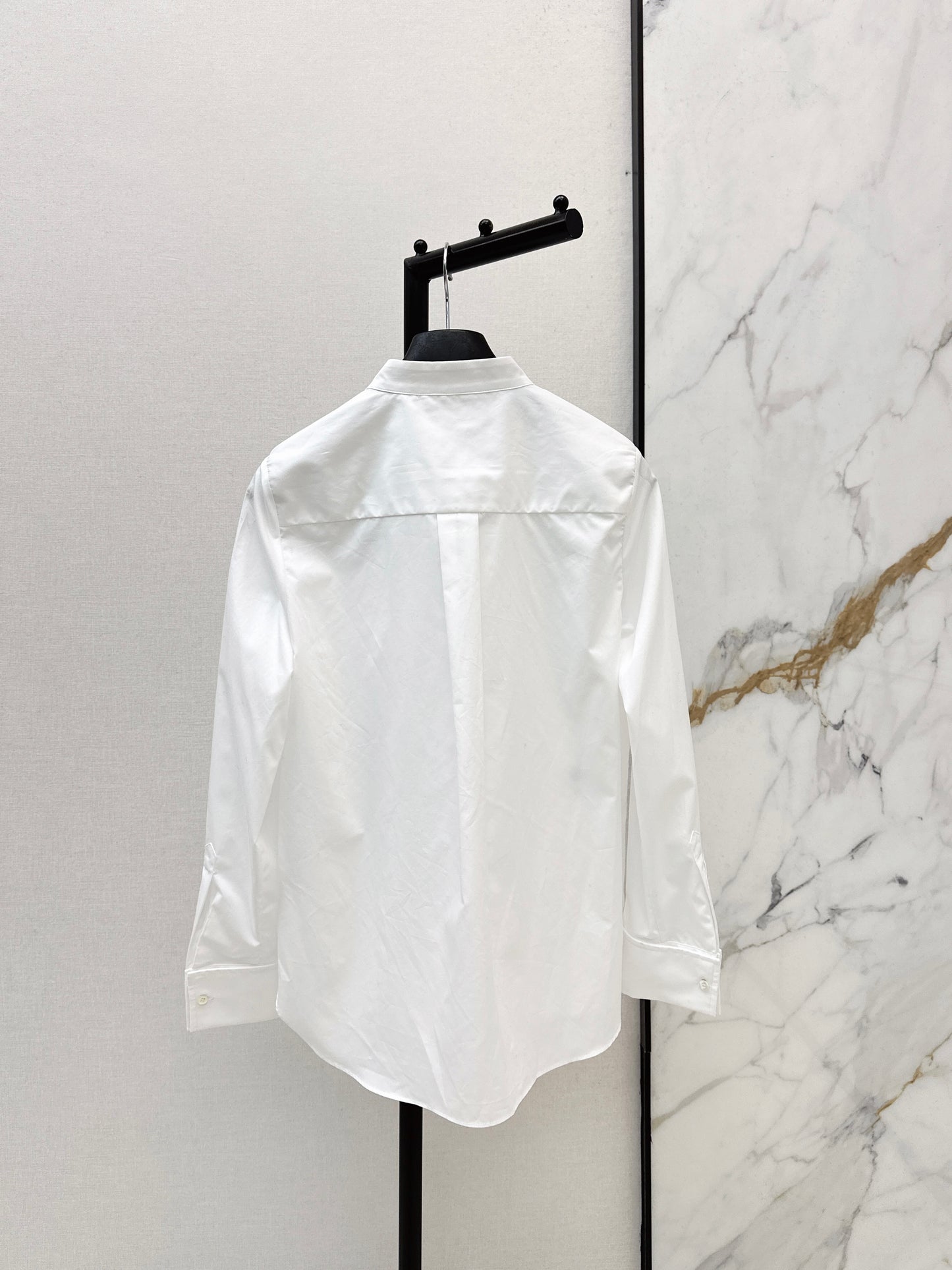 Ruffled Stand Collar Shirt