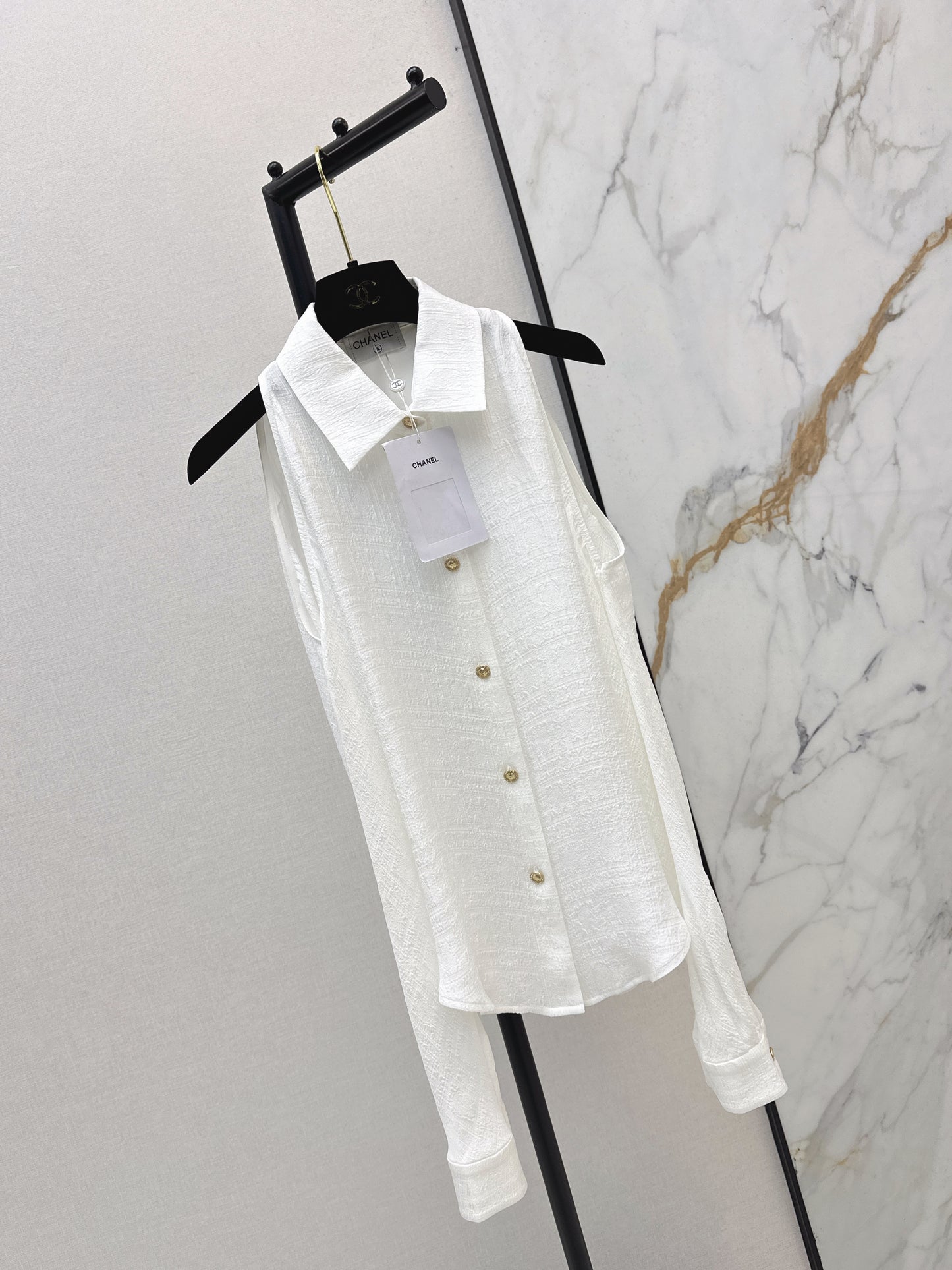 Off-the-shoulder silk blouse