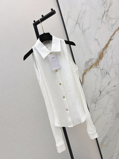 Off-the-shoulder silk blouse