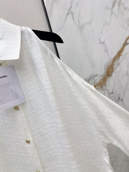 Off-the-shoulder silk blouse