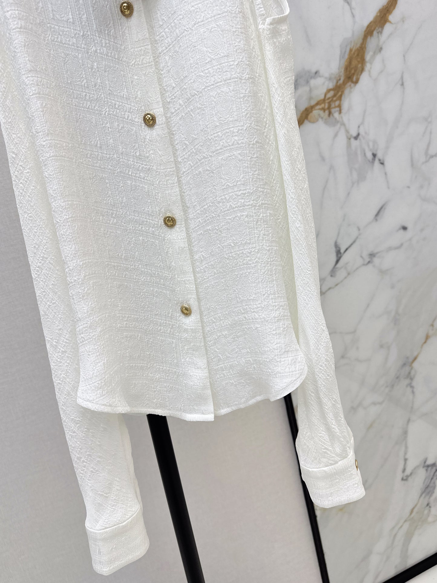 Off-the-shoulder silk blouse