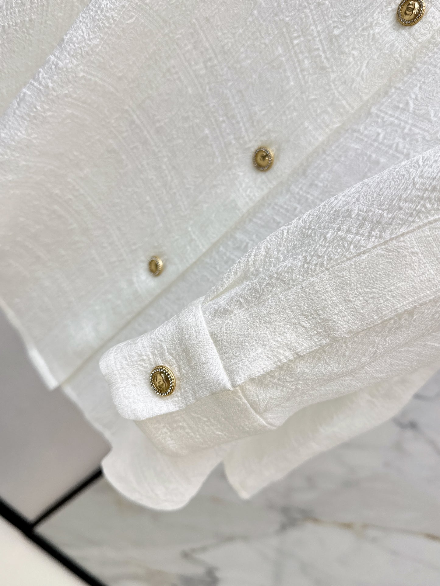 Off-the-shoulder silk blouse