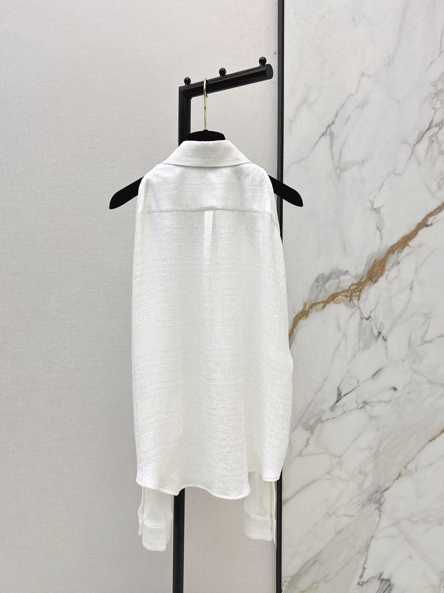 Off-the-shoulder silk blouse