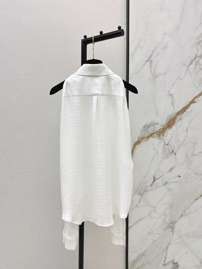 Off-the-shoulder silk blouse