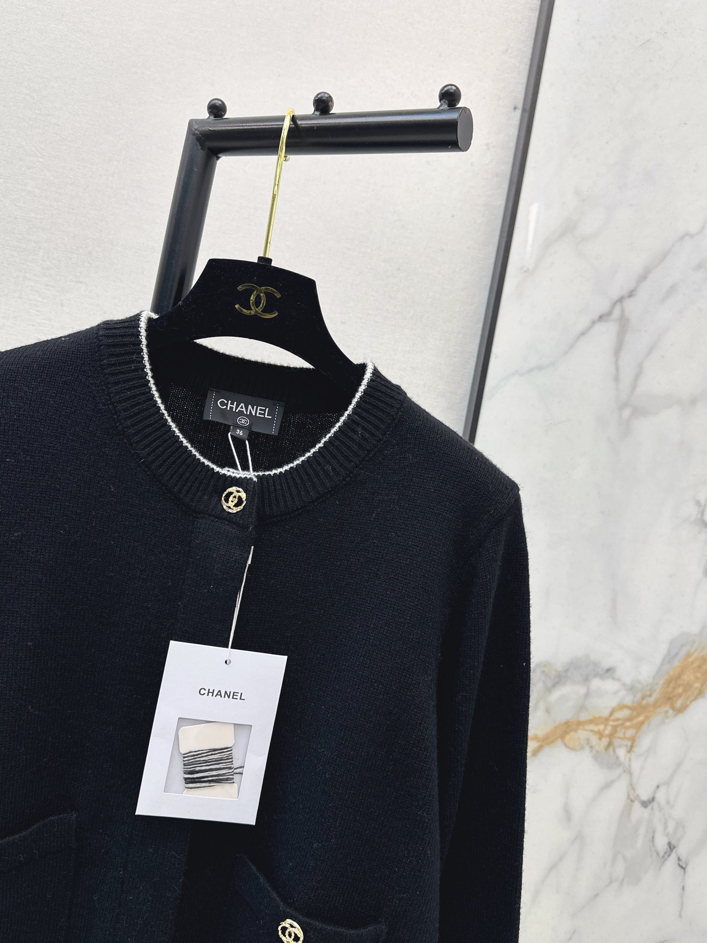 Jacquard Crew Neck Cardigan