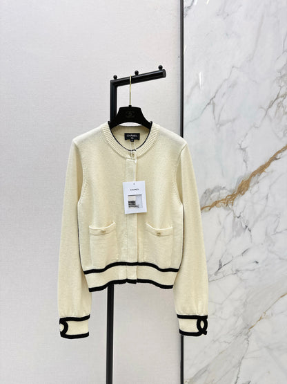 Jacquard Crew Neck Cardigan